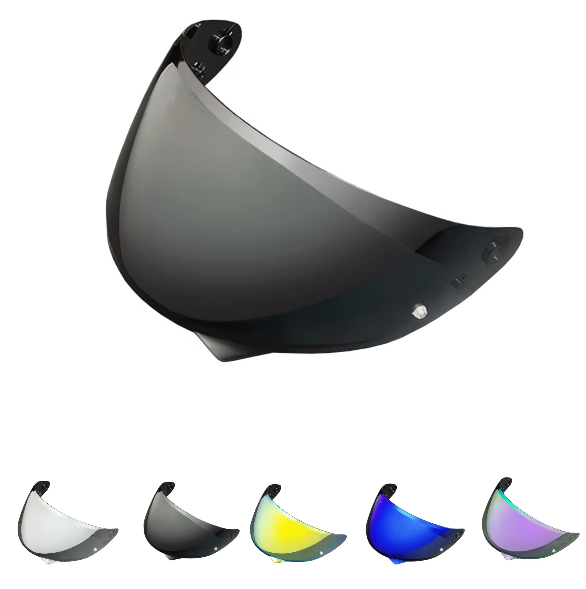 Generico Visiera compatibile casco HJC C10 E C71 pinlock ready hj-34p (Nero scuro)
