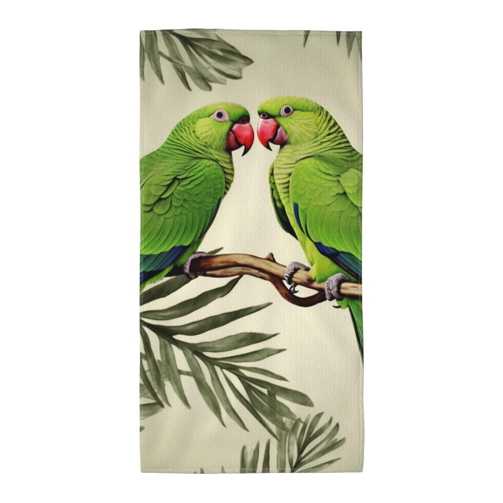 FekiLoot Absorbent Hand Towels 12"X24" Decorative Bathroom Towel Soft Microfiber Face Towel Couple Parrots Olive Dish Kitchen Towels for Bathroom Kitchen Hotel Spa Bath Towels