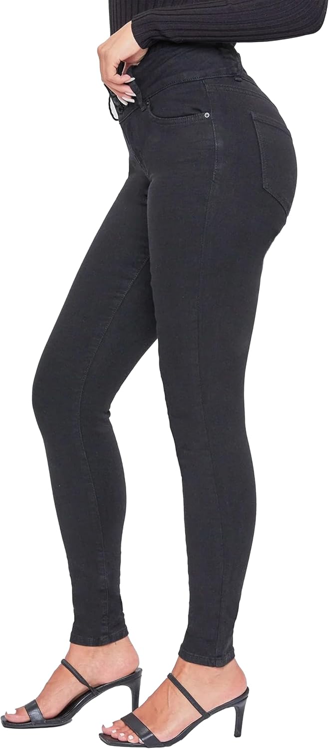 YMI Womens YMI Womens 3-Button High-Rise Skinny Jean Made with Recycled Fibers - Image 2