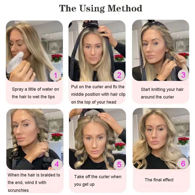 Miniatura 5 de BUKBUVLO Rizador de pelo sin calor, sin calor, rizadores de cinta, rodillos de pelo suave para mujeres y niñas, herramientas de bricolaje, rizado