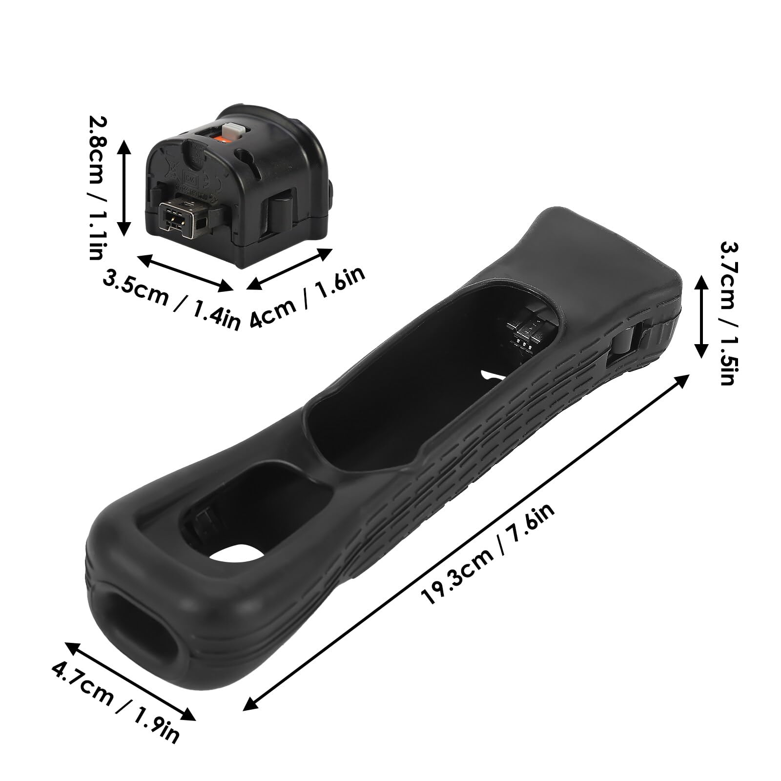NCONCO Adaptateur de capteur Motion Plus Motion Plus, accessoire de capteur de mouvement externe à distance, coque en silicone pour Nintendo Wii (Noir), 1162856/120424CYVWTY