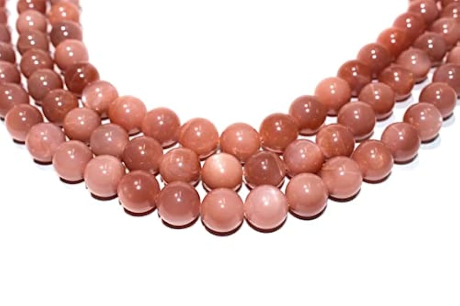 Pierre de lune pêche perles rondes 14mm pour créer vos bracelets de méditation et yoga