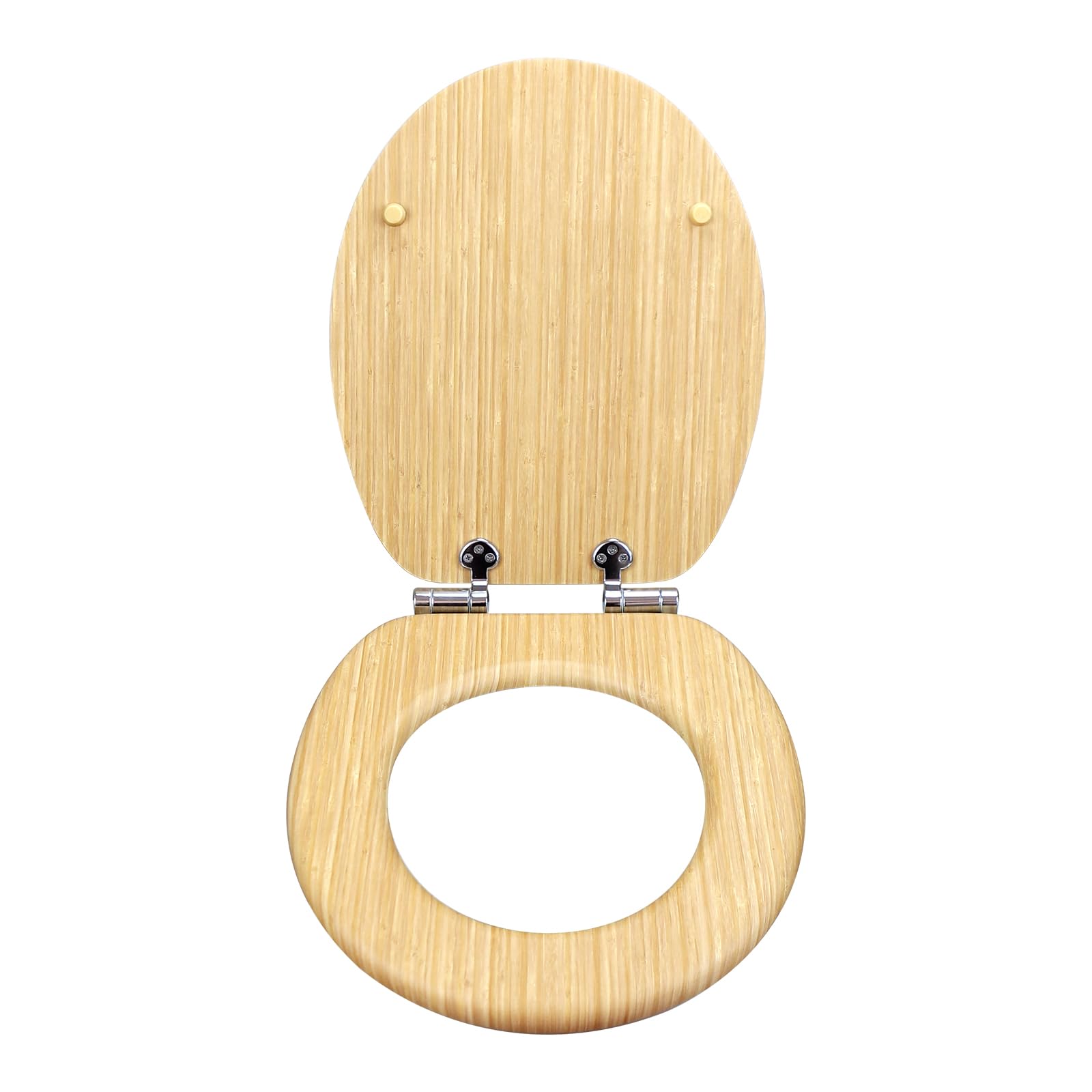 Abattant de WC avec système d'abaissement automatique, couvercle de toilette, en bois, stable, avec fermeture douce, siège de toilette, en bambou, avec de nombreux motifs de grain de bois