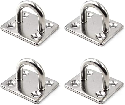 Square Ceiling Wall Mount Hook Heavy Duty Anchor 304 Stainless Steel, Great for Yoga Swings Hammocks, Boat Rigging, Marine Deck Hardware and Suspension Training Straps