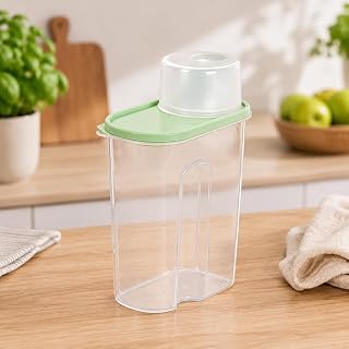 1pc Airtight Pet Food Storage Container Green 1.9L Sealed Storage Holder