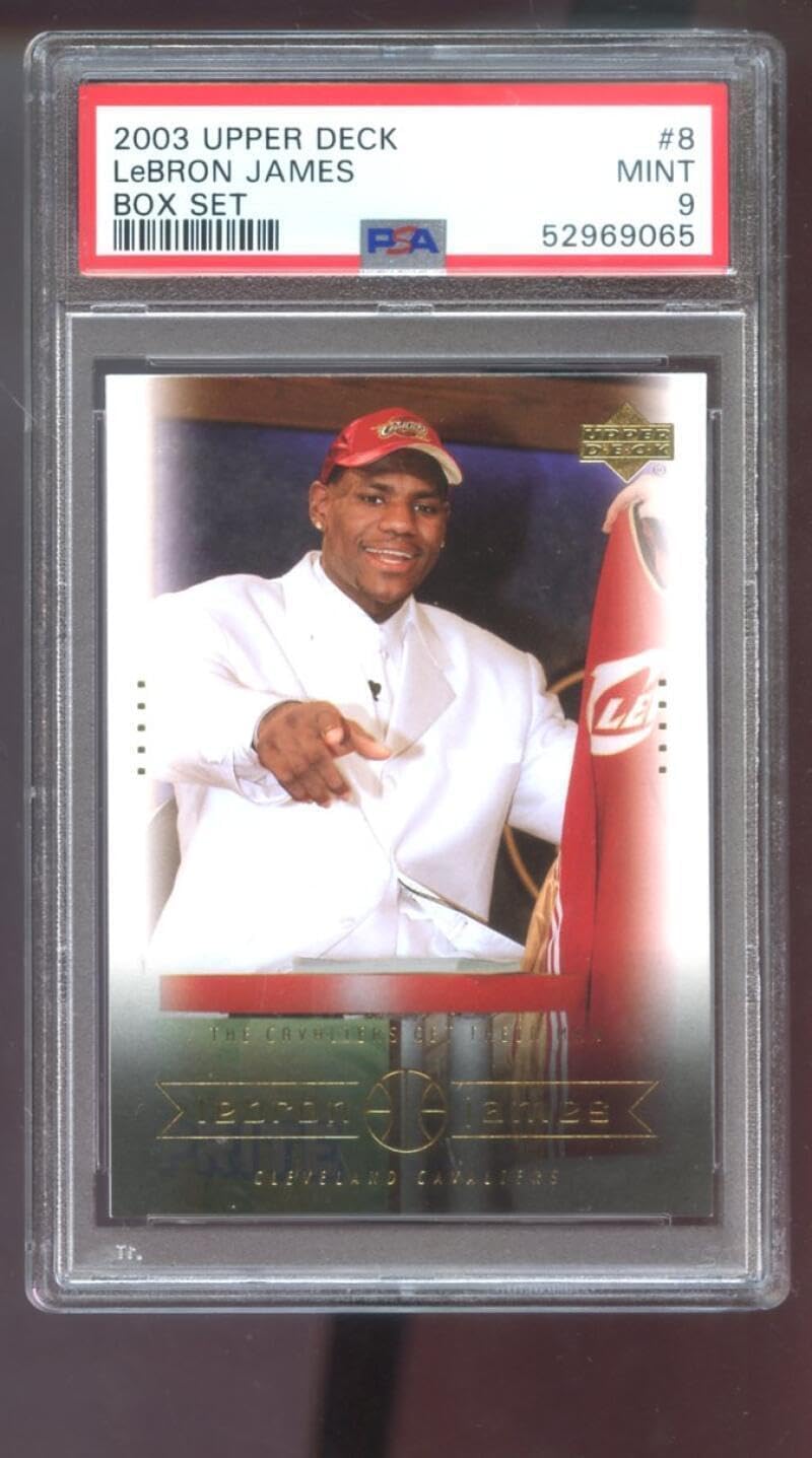 2003-04 Upper Deck Box Set #8 Lebron James ROOKIE RC PSA 9 Graded Card NBA 03-04 - Basketball Slabbed Rookie Cards