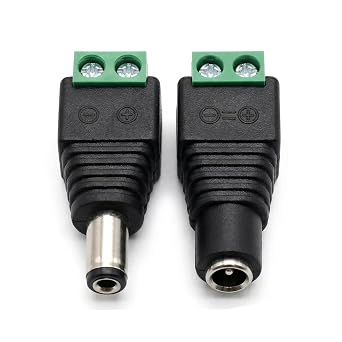 5 Pairs 12V DC Power Connector, Male Female 5.5mm x 2.5mm Barrel Jack Connector for CCTV Security Camera Led Strip Wire Ends Plug 1 Pairs Male Female 12V DC Power Connector