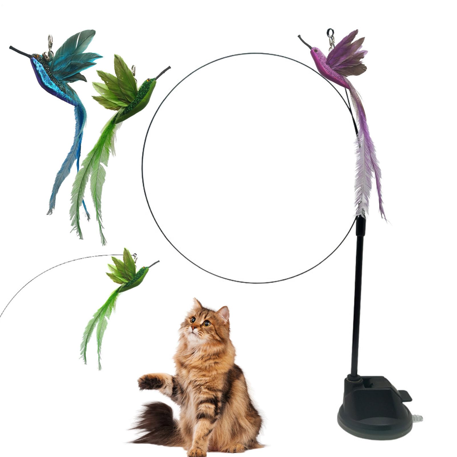 Jouet pour chat réaliste et interactif avec ventouse de fixation