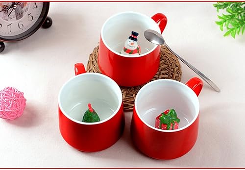Miniatura 3 de Taza de café ZaH, 10 onzas, diseño con animal 3D en el fondo, Estándar, Santa Claus