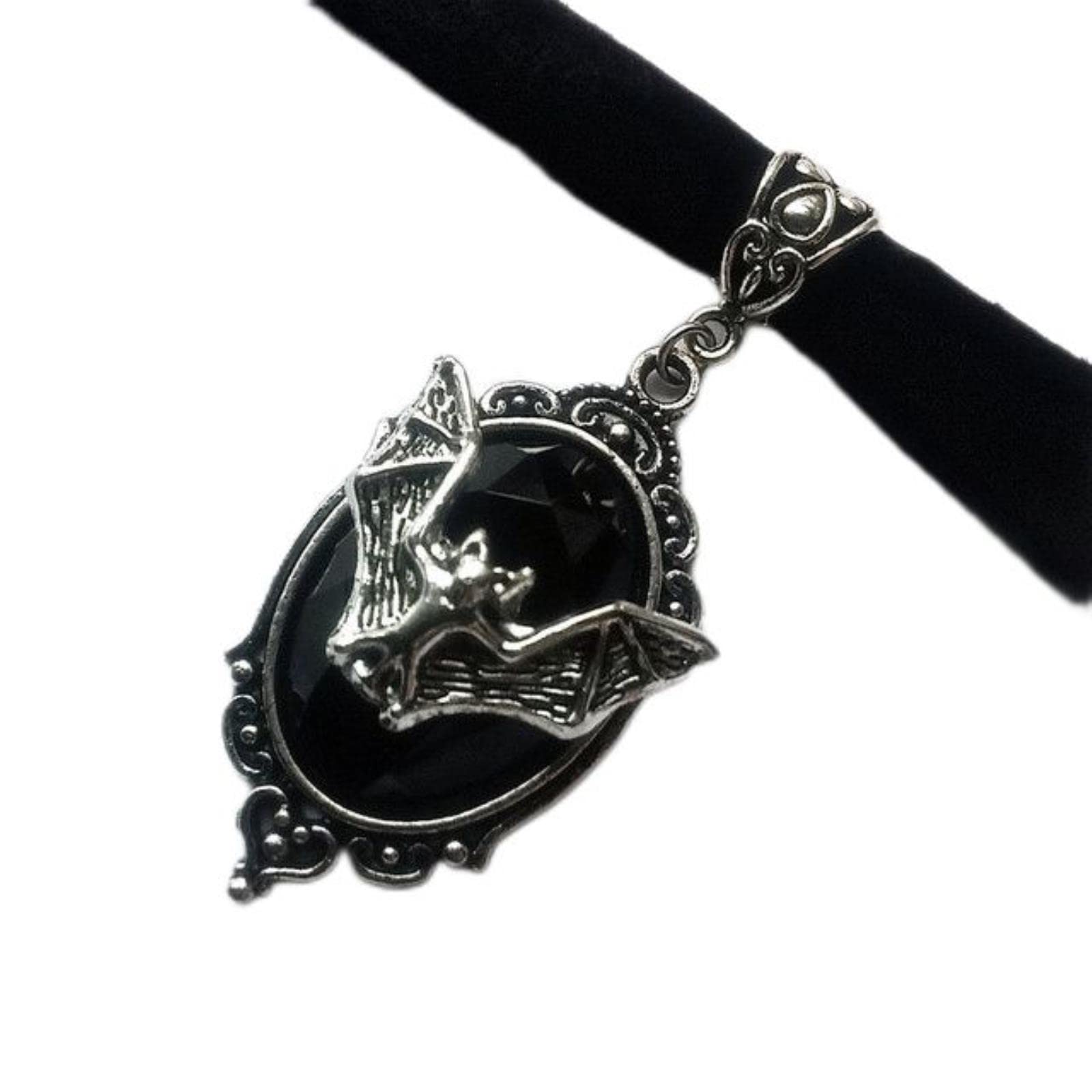 CHOUBAGUAI Gothic Bat Necklace, Gothic Choker, Bat Choker, Bat Necklace, Victorian Gothic Necklace, Bat Pendant Necklace, Black Jewelry-Velvet