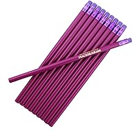 Vista 28 de ezpencils - Lápiz personalizado a granel, lápices redondos, barril de color negro (cuerpo), borrador rojo y virola de latón, paquete de 10