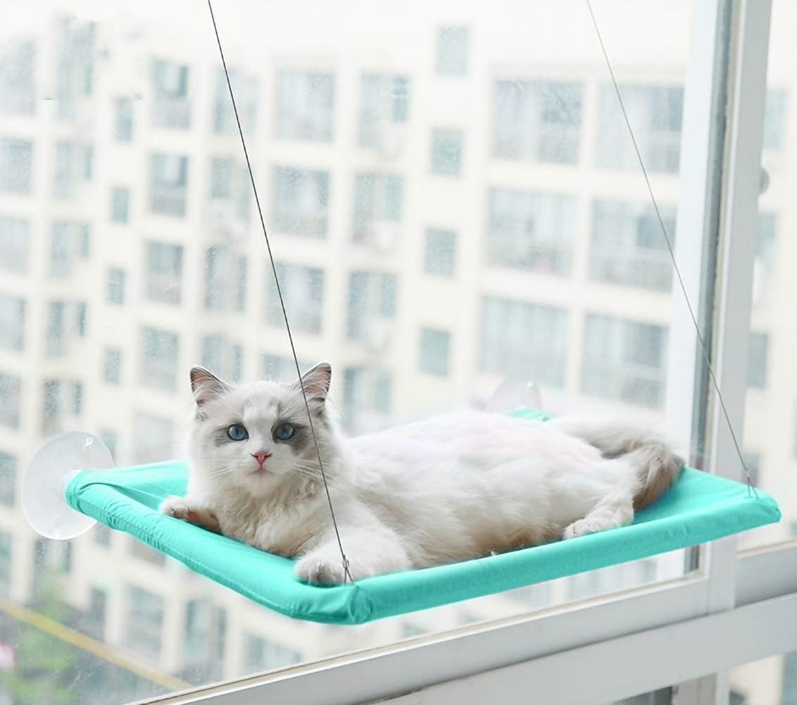 Ali York Cat Window Perch, Cat Hammock Cat Window Seat, Space Saving Cat Bed and Pet Resting Seat, Cat Shelves Cat Perch with Big…