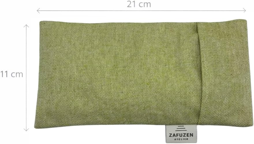 Eye Cushion with Washable Cover Sage - Natural Lavender and Rice Flowers Eye Cushion Natural Cotton Yoga Meditation Relax and Rest