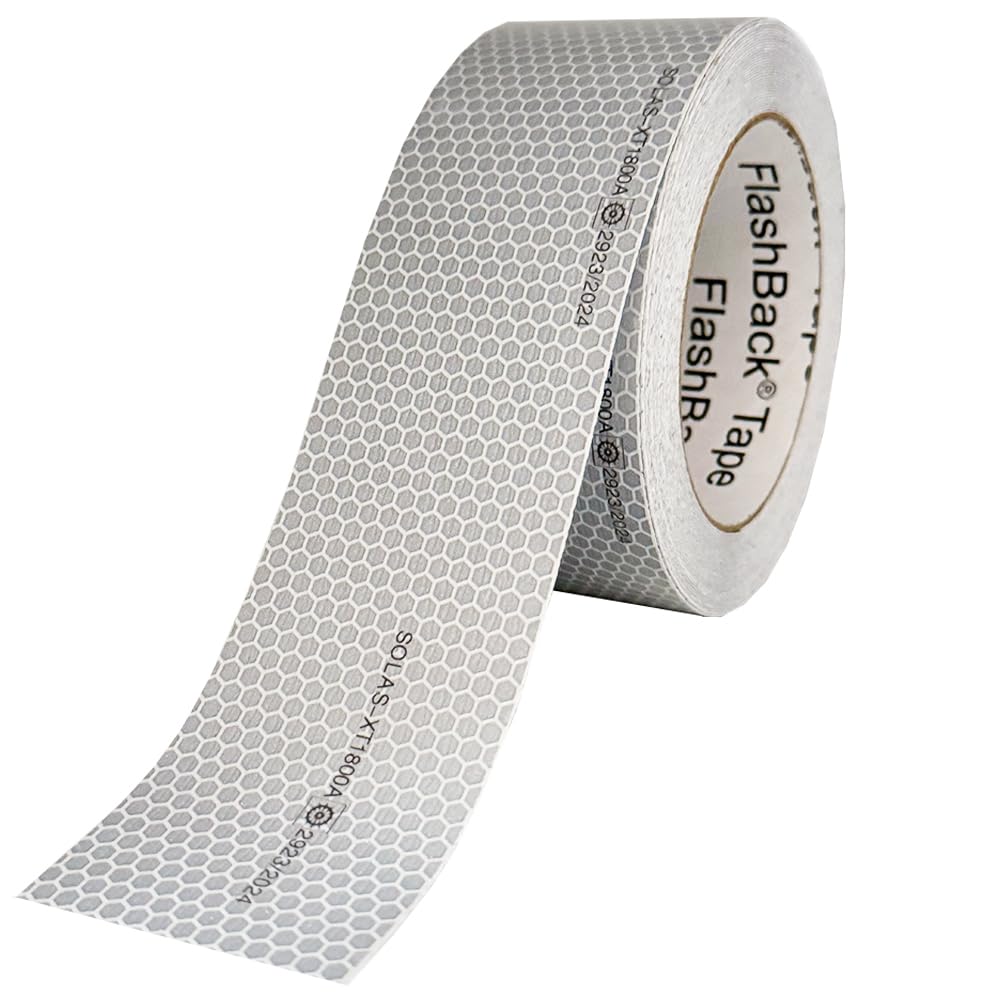 FlashBack Solas Reflective Tape 50mm Wide - High Visibility for Marine Safety (3 Metres)