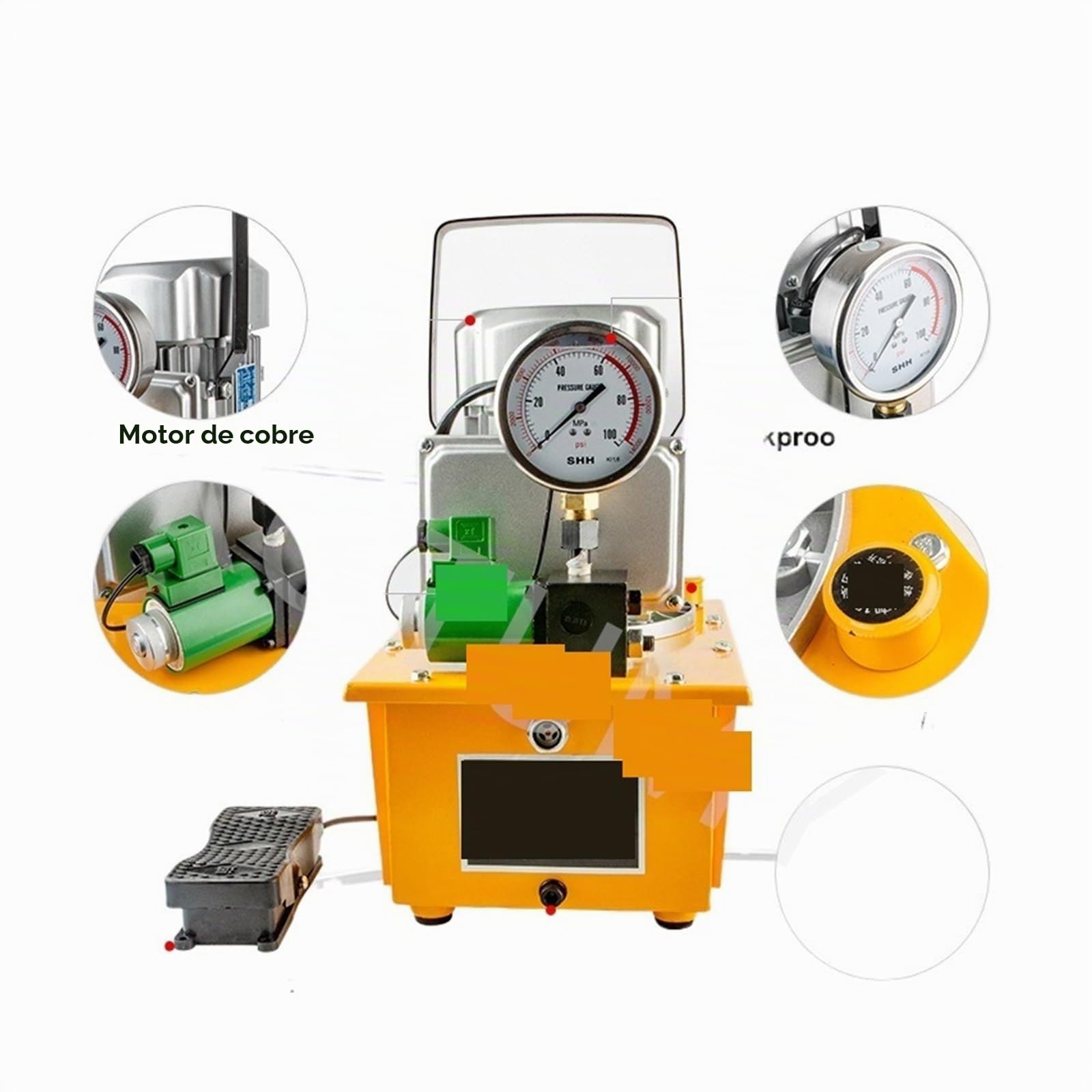 Bomba Eléctrica Hidráulica De 750W, Válvula Solenoide, Bomba De Aceite De Alta Presión De Doble Circuito, Capacidad Del Tanque De Bomba Hidráulica Eléctrica De 7L Fácil de usar, para trabajos en metal