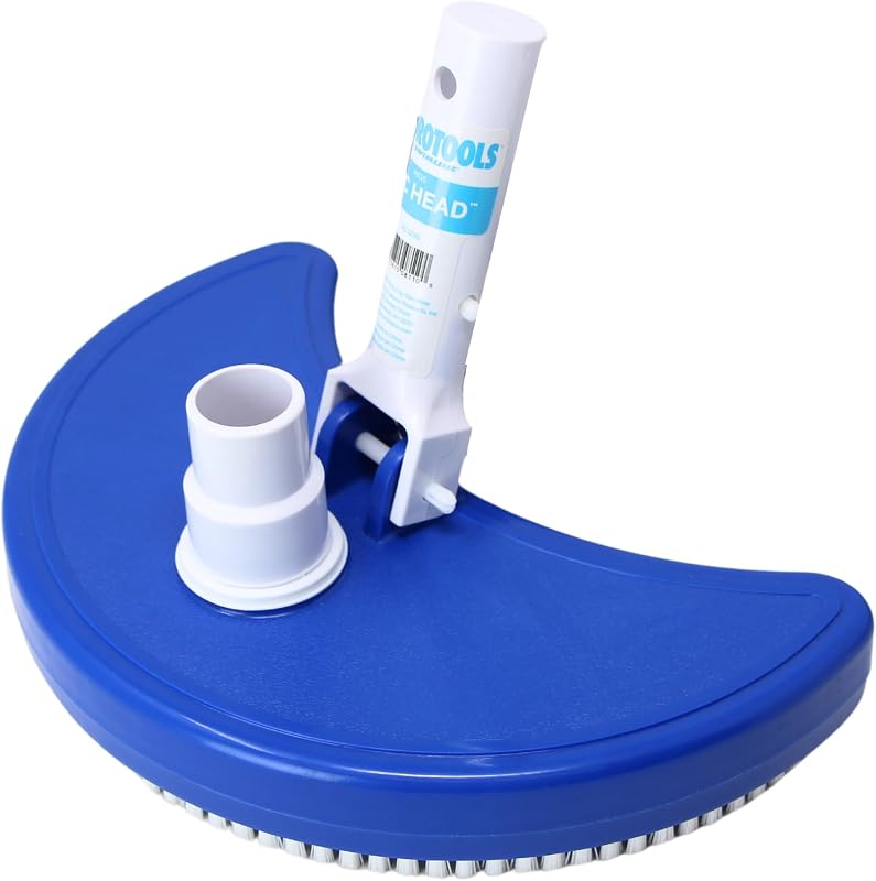 SWIMLINE | Pool Vacuum Head for Inground and Above Ground | Half Moon | Weighted head with swivel hose connection and side brushes; hugs the floor for full suction; fits standard poles