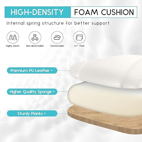 Miniatura 14 de Silla de oficina reclinable, silla de oficina ejecutiva grande y alta con asiento ancho, sillas de escritorio reclinables de cuero con respaldo alto