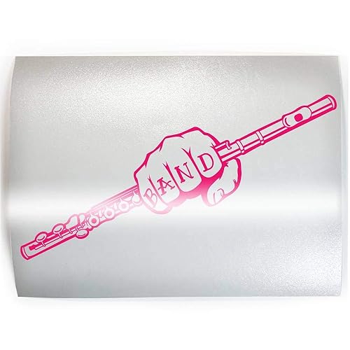 BAND Flute - PICK COLOR & SIZE - Marching Player Vinyl Decal Sticker C