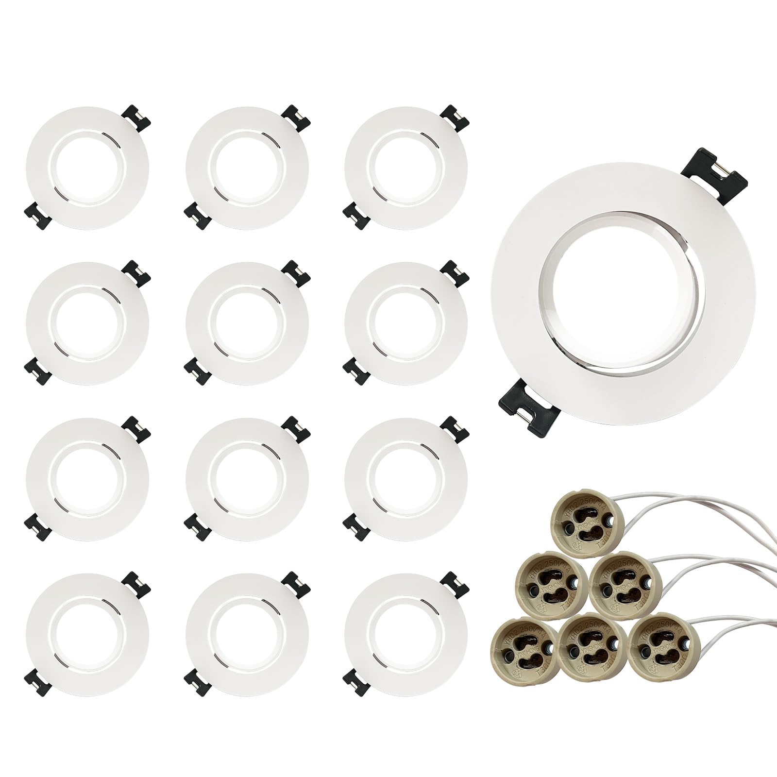 Kit 4 Faretti A Incasso ConicalClass In Alluminio Per Cartongesso - Design Italiano, Bianco Satinato, Attacco GU10, Foro 75mm