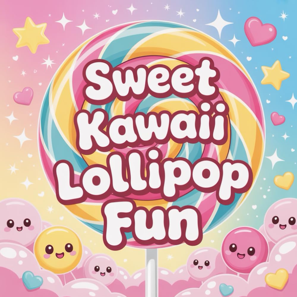 Sweet Kawaii Lollipop Fun: cute kawaii lollipop coloring book, fun candy coloring pages, adorable sweet designs, stress-relief coloring book for kids, ... therapy, vibrant and whimsical candy art
