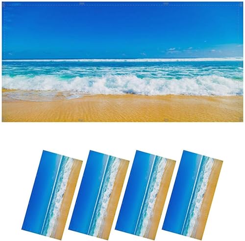 Paquete de 4 cubiertas de luz fluorescente para luz de techo, cubiertas de luz exóticas azules tropicales oceánicas tropicales para aula, oficina,