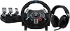 Logitech G G29 Driving Force Racing Wheel,Floor Pedals,Real Force Feedback,Stainless Steel Paddle Shifters + G321 LIGHTSPEED Wireless Bluetooth Gaming Headset,PC,PS4, PS5,Nintendo Switch,Mobile -Black
