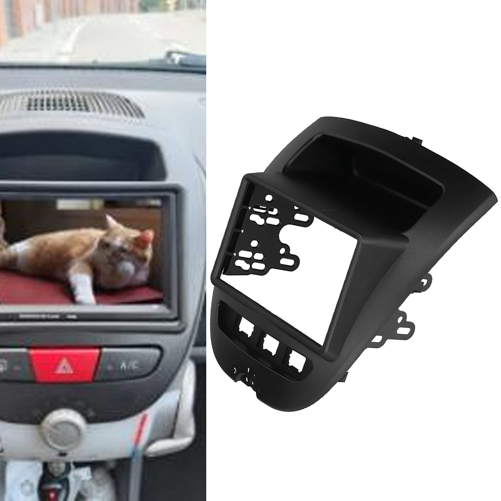 Ymiko Kit Cruscotto 2 DIN per Autoradio Stereo Fascia di Ricambio per Interni per C1 2005-2014, Pannello Cruscotto per Fascia di Montaggio Radio