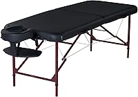 Vista 1 de Master Massage Zephyr - Mesa de masaje portátil y ligera, mesa de tatuaje, cama de spa (negro, granate)