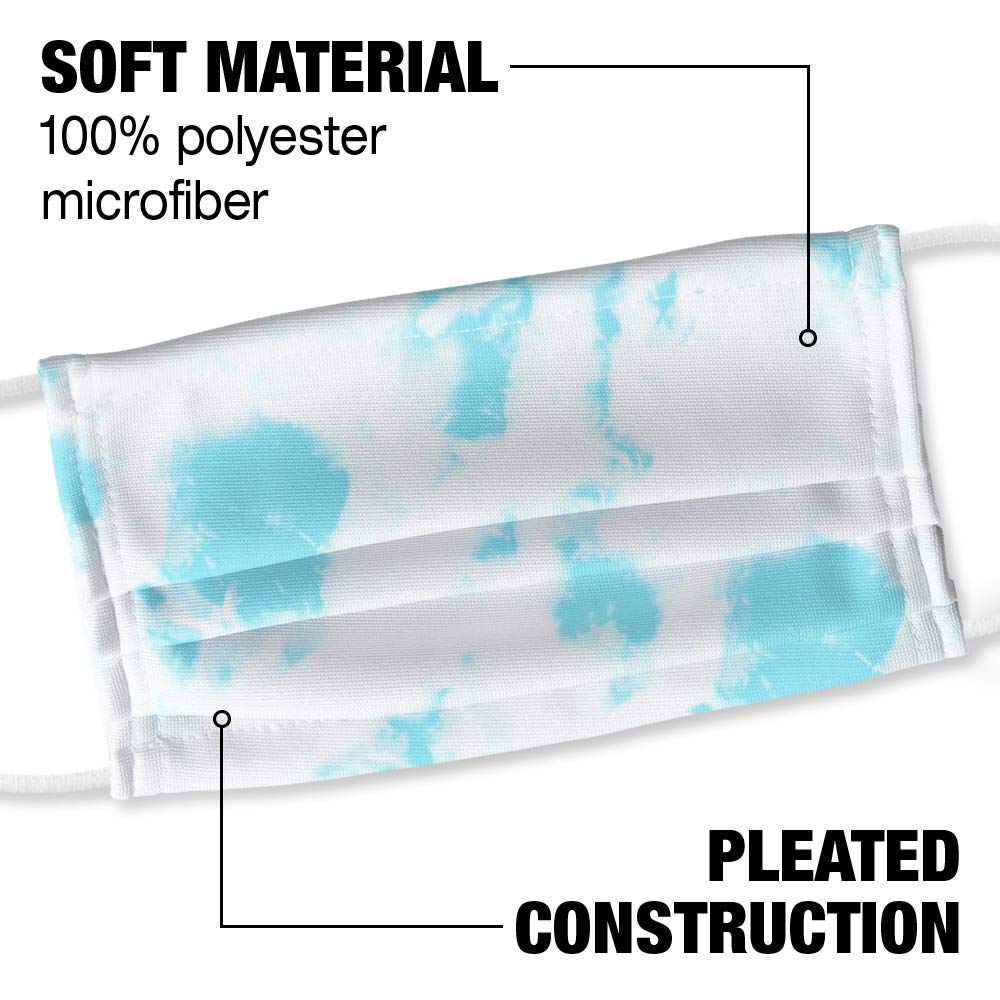 Blue Tie Dye Pattern 1-Ply Reusable Face Mask Covering with Adjustable Nose Wire, Unisex