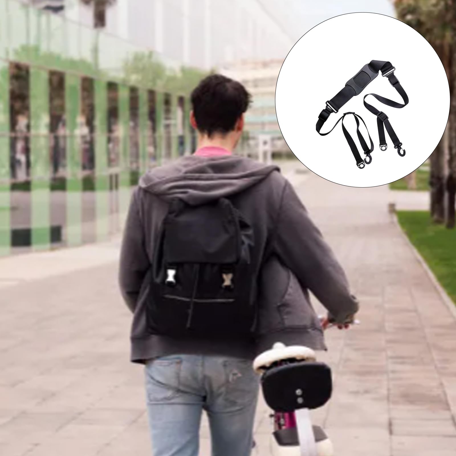 Correa de transporte ajustable para bicicleta para niños con almohadilla antideslizante para el hombro, correa de hombro para patinete, accesorio para exteriores