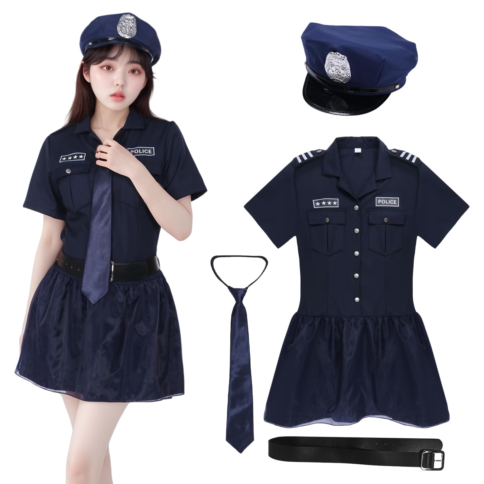 Amazon.co.jp: [Moerstar] 刑事官 コスプレ ハロウィン 制服 セクシー