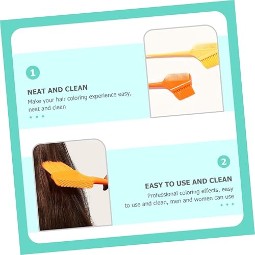 GALPADA 3pcs Dual-Sided Hair Tint Brush Set Hair Dye Applicator Tool for Salon Use Coloring Comb Fine Tip for Precise Application