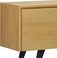 Vista 5 de SIMPLIHOME Lowry - Soporte de TV industrial moderno de 63 pulgadas de ancho en chapa de roble de madera maciza real para televisores de hasta 70