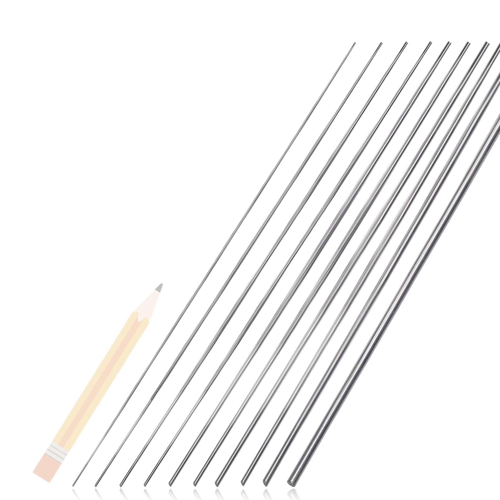 Barra di acciaio inox 30cm 5 diametri 1mm 1.5mm 2mm 2.5mm 3mm 56 pezzi per artigianato DIY