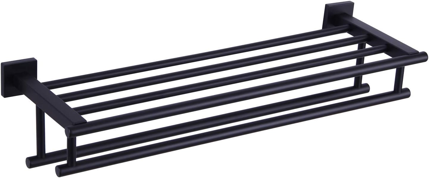 Bathroom Towel Shelf with Bar, Angle Simple Stainless Steel