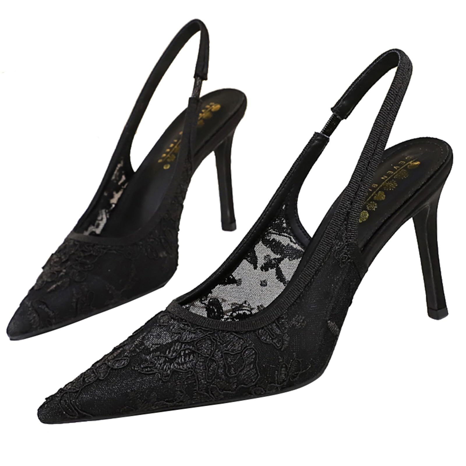 Szpilki Szpilki Slingback Koronka Szpiczasty Toe Mesh Eleganckie czółenka na wysokim obcasie dla gości weselnych i balu maturalnego slim fit oddychająca