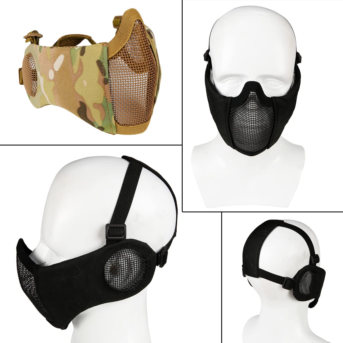 Casque Tactique Fast SF Complet – Protection Totale Airsoft Avec Visière 3 Lentilles PC, Masque Respirant, Rail OPS ARC, Compatible PTT