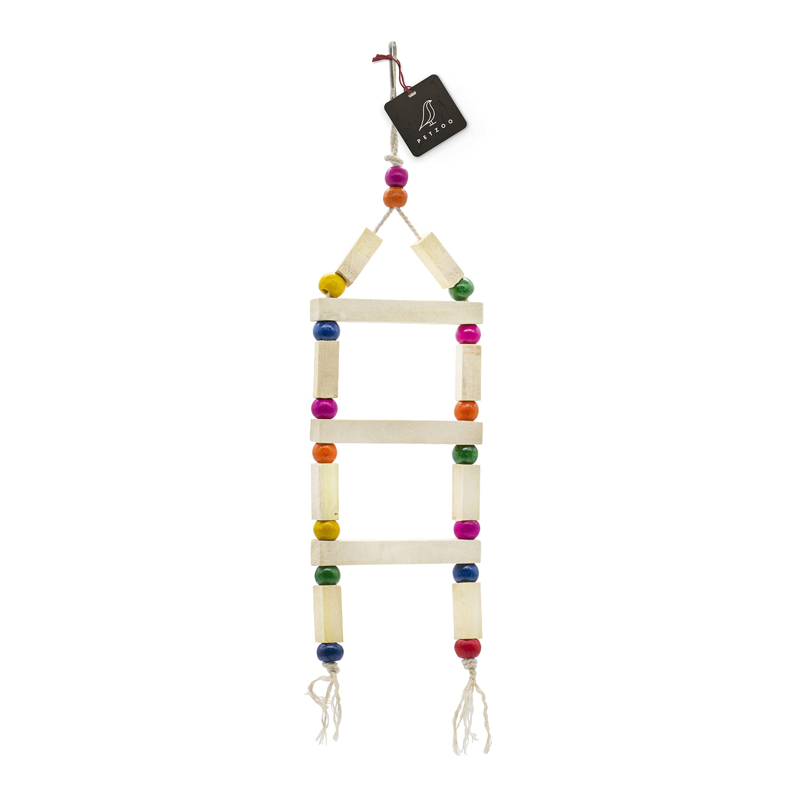 PETZOO Wooden Ladder Playful Perch Bird Perch Chew Toy Cage Accessory for Bird Resting Toy for Budgies, Love Birds, Sun Conures, Finches, African Grey, Alexendrine Parrots (B0BRG6V742) Amazon Price History, Amazon Price Tracker