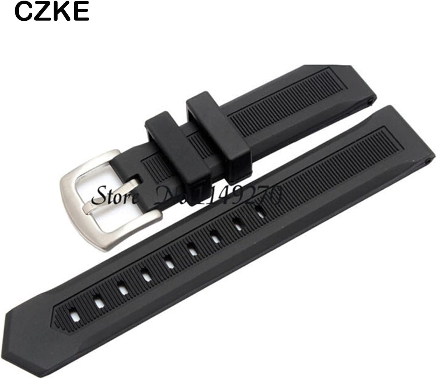 For any watch 20mm 22mm 24mm black Rubber watchband waterproof soft watch Strap silicone wristband bracele stainless steel clasp