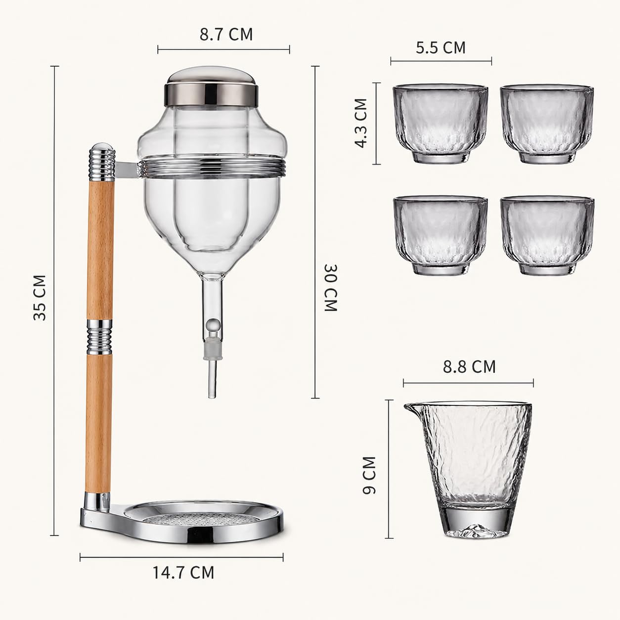 Dispenser di whisky in vetro con decanter freddo per bourbon, vino, sake, vodka e tequila, versatore per bevande da bar (oro)