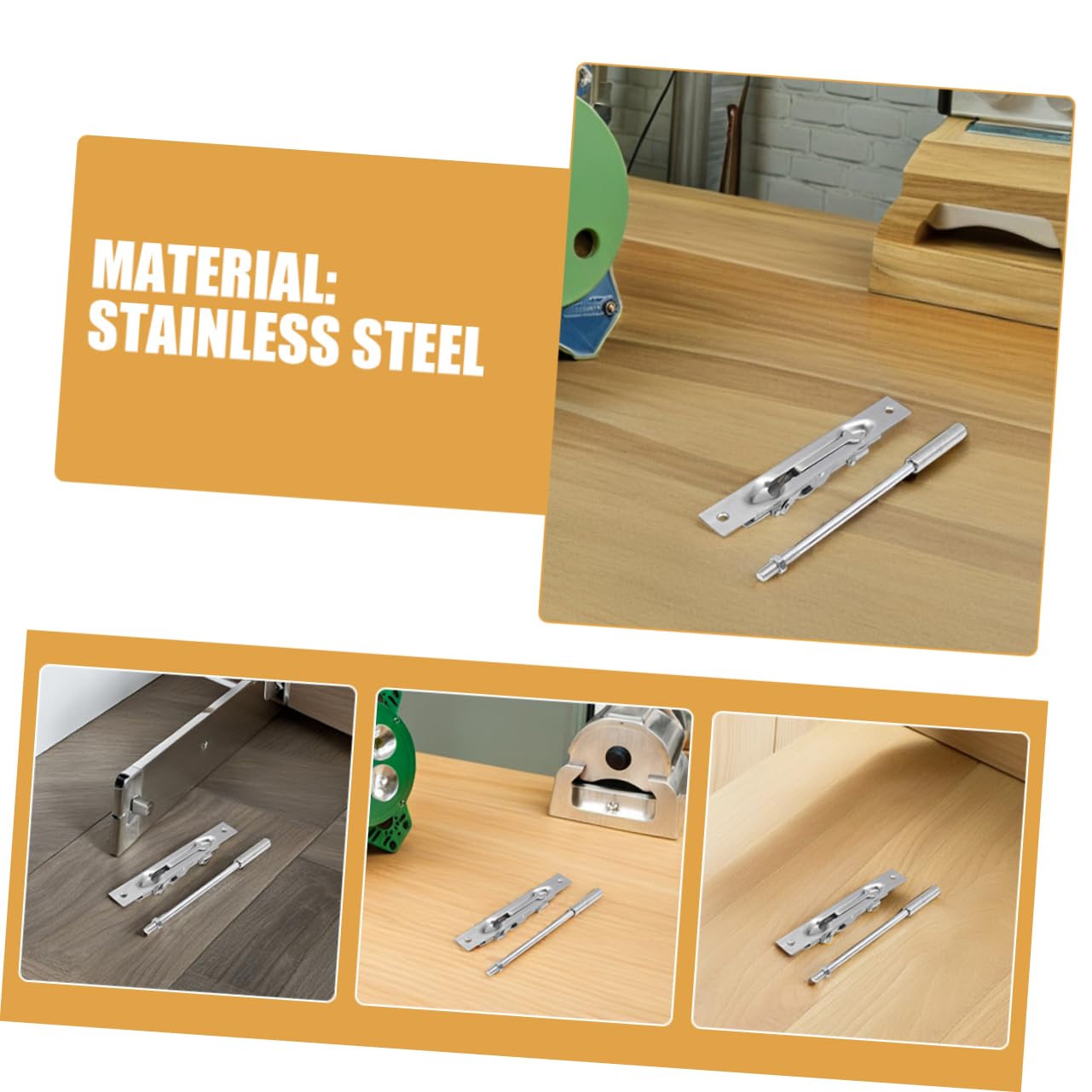TEHAUX Set 2 Chiavistelli Antifurto per Porta a Doppio Battente in Acciaio Inossidabile Design Compatto e Applicazione Versatile per Case e Magazzini