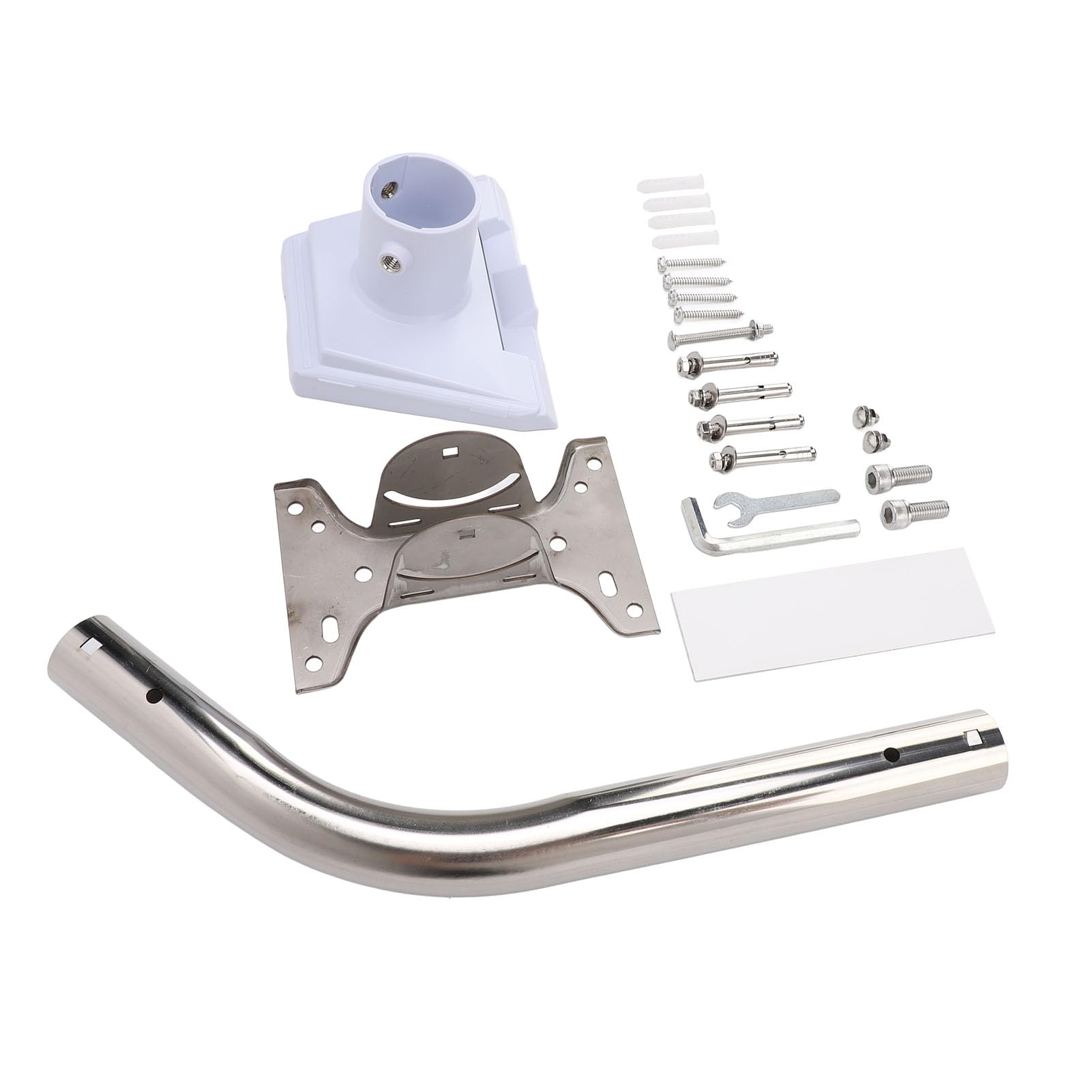 Demeras Kit de Montage Satellite, Support Réglable Résistant aux Intempéries en Acier Inoxydable pour Parabole Standard Gen3 V3 Blanc, Support Mural Long de 88 °
