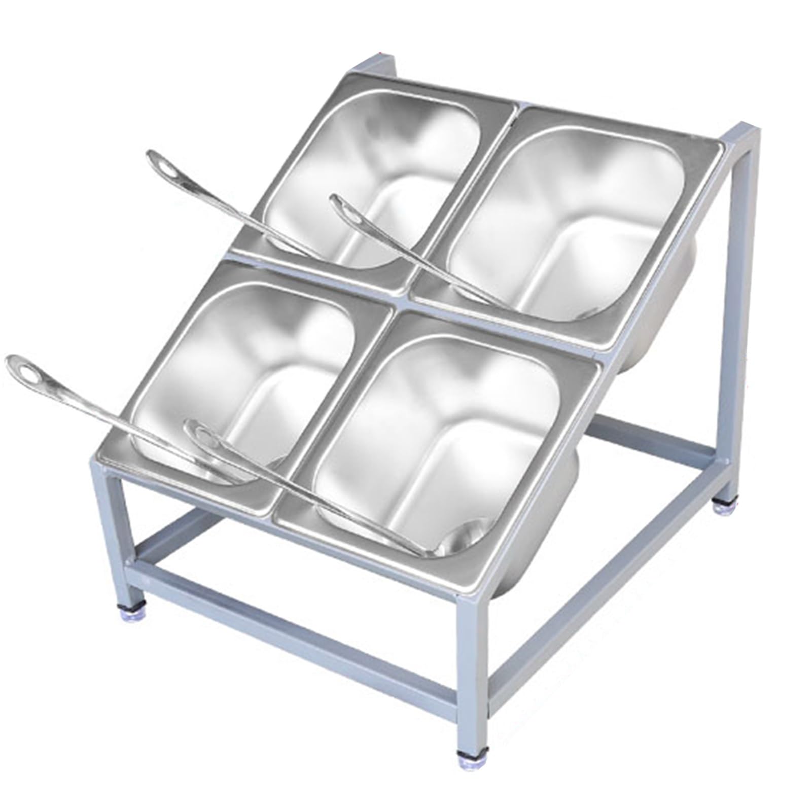 Portaspezie in acciaio inox, dispenser per condimenti con scomparti multipli per caffetterie, ristoranti, tavoli da buffet e dispense alimentari
