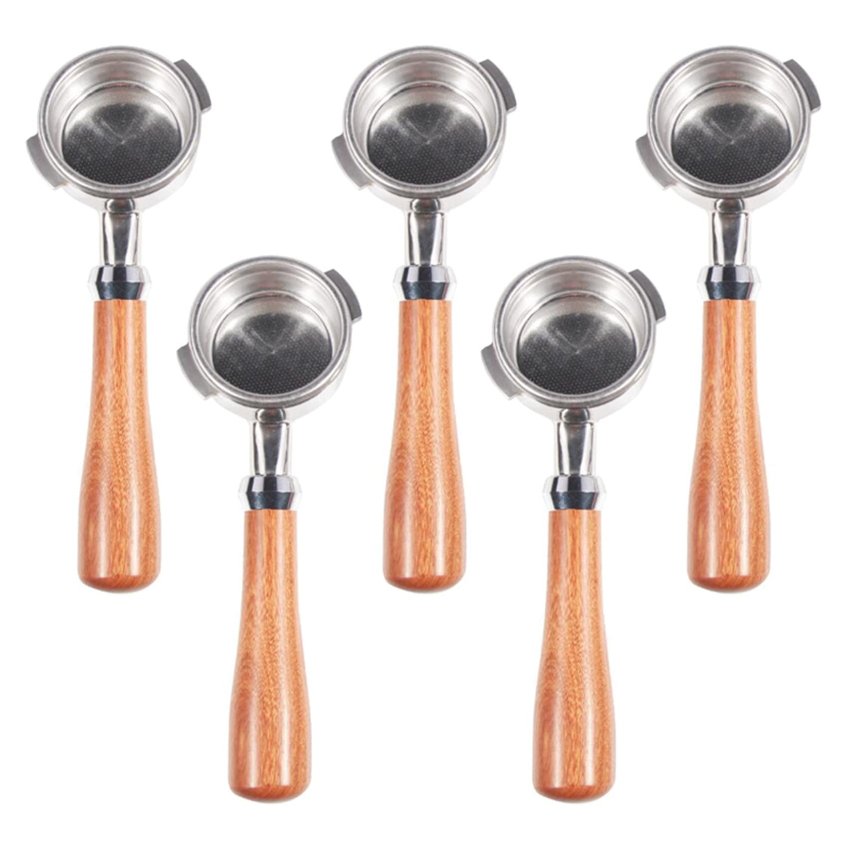 Hndhbfgrt 5pcs 58MM Stainless Steel Coffee Machine Bottomless Portafilter for Coffee Machine Professional Accessory