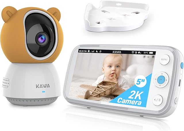 Baby Monitor, 2K QHD 5" IPS Screen Video Baby Monitor with Camera and Night Vision, TF Card Storage(Not Included), 4000mAh, 4X Zoom, 2-Way Talk, 180° Flip, Lullabies, Temp Sensor, 1000ft Range (S7)