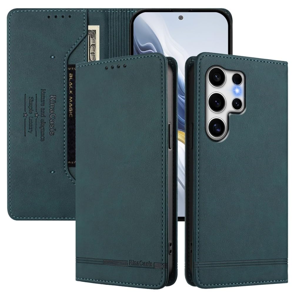 Étui Samsung Galaxy Note 20 vert foncé coque magnétique rabat - 8