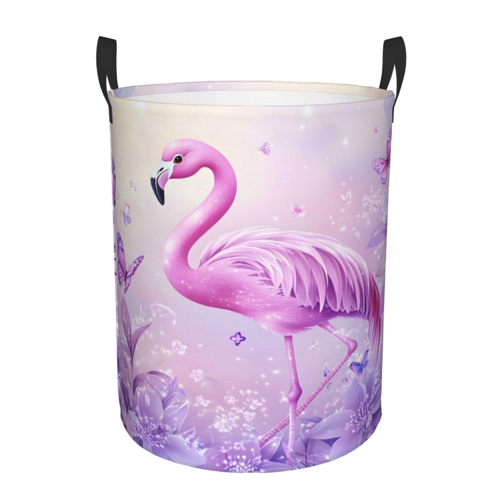Laundry Basket Beautiful Flamingo Washing Basket Fashion Round Laundry Hamper Storage Dirty Clothes Hamper For Bathroom Room Bedroom