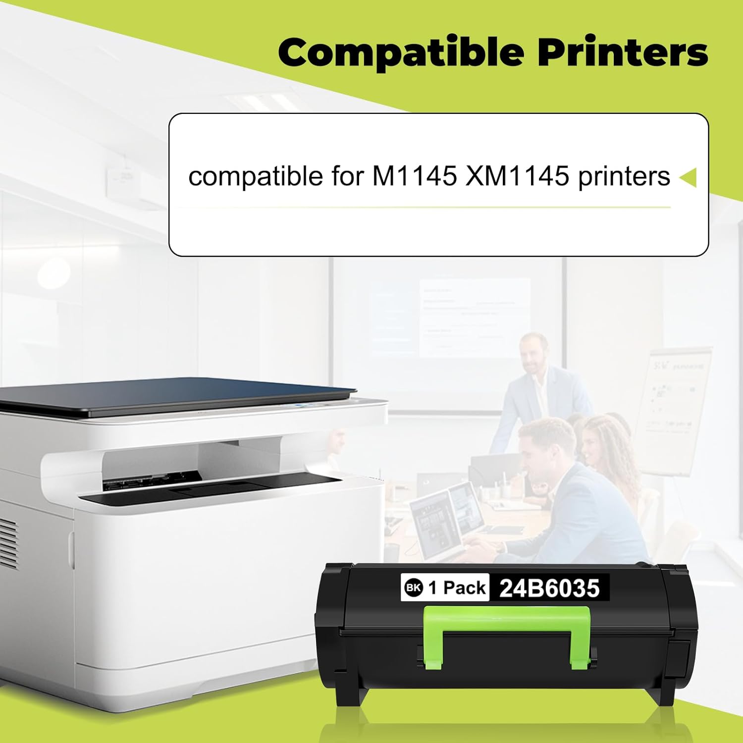 24B6035 Toner Cartridge Compatible for Lexmark 24B6035 Black Toner Cartridge for M1145 XM1145 Laser Printers(1 Pack,16,000 Pages)