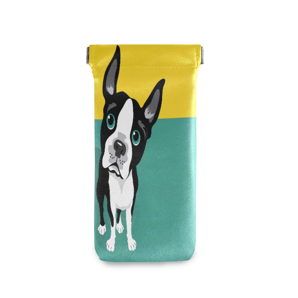 AUUXVASunglass Pouch Summer Beach Starfish Seashell Portable Eyeglasses Case Bag Squeeze Top Soft PU Leather Glass Goggles Holder