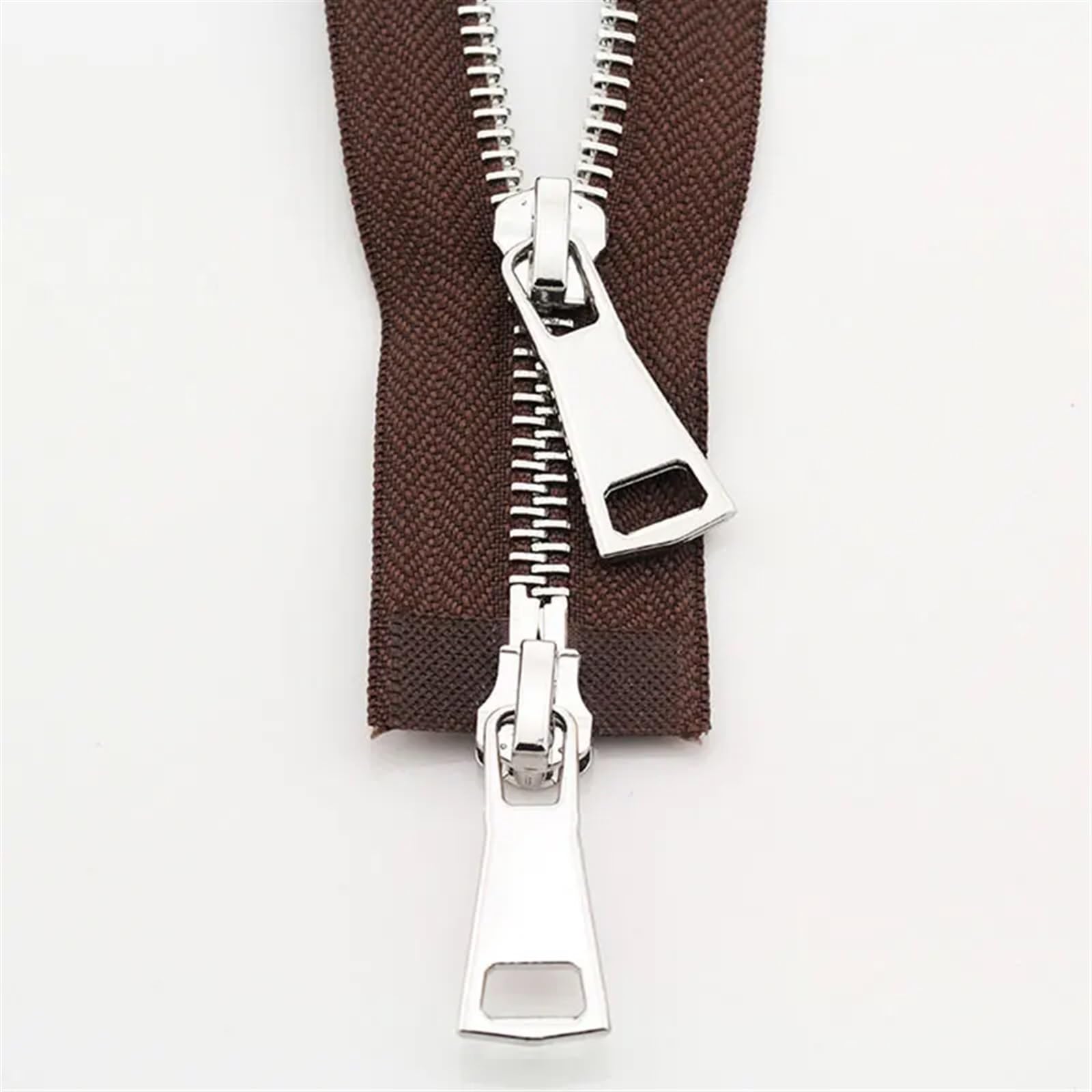 AOEGBY Zips Clothing Garments 70/90cm Jacket Metal Zipper Double Slider Two-Way Zip DIY Clothing Garment Zipper Replacement Handmade Supplies Two-Way Zip (Color : Coffee, Size : 90cm)